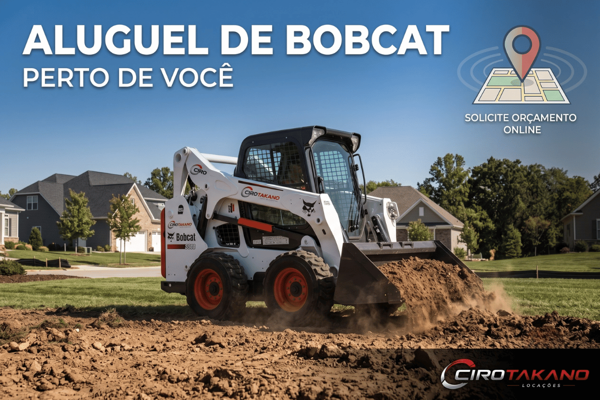 Aluguel de Mini Escavadeira Bobcat com Perfuratriz em SP