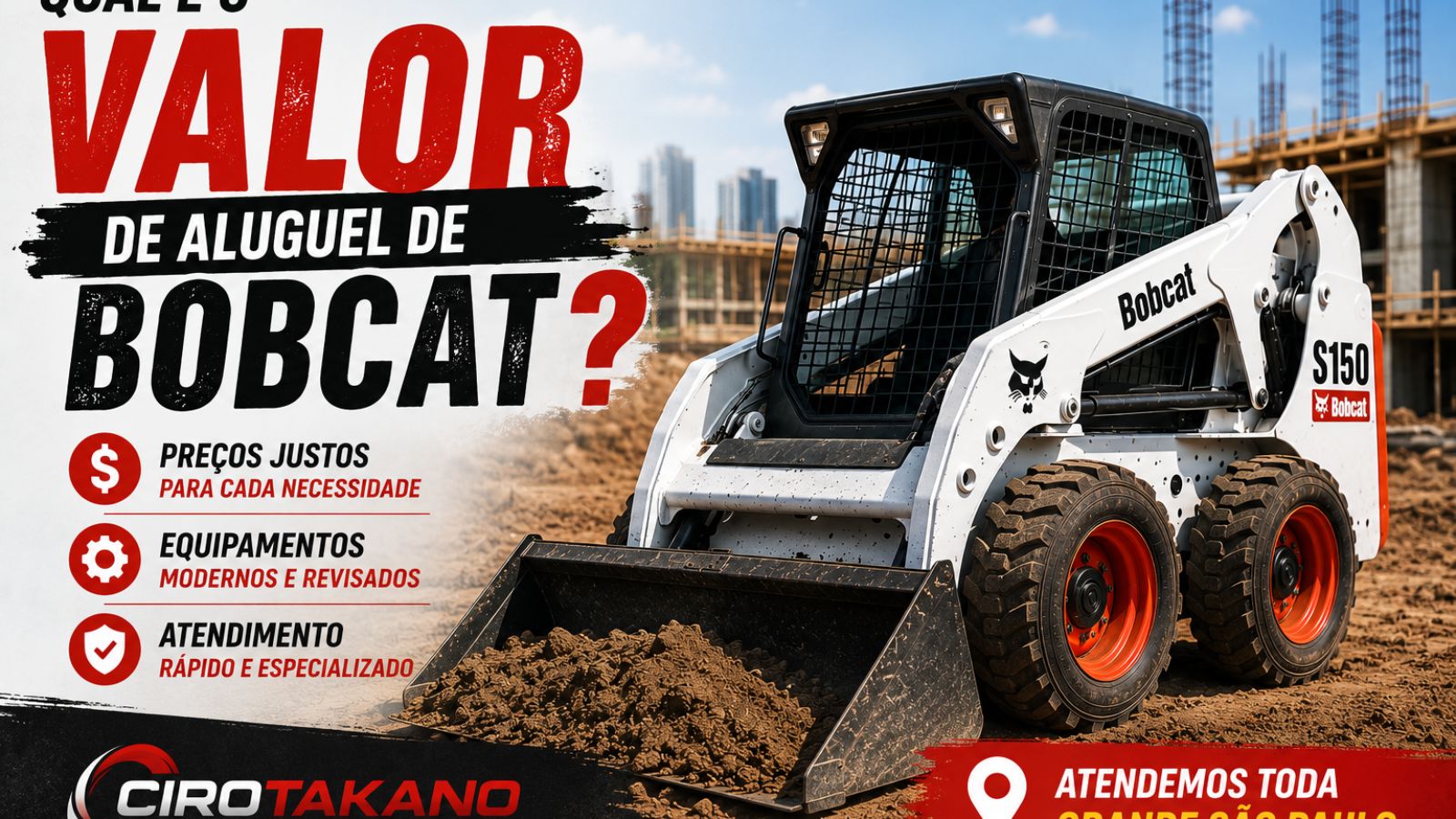 Valor de Aluguel de Bobcat | Solicite um Orçamento em São Paulo